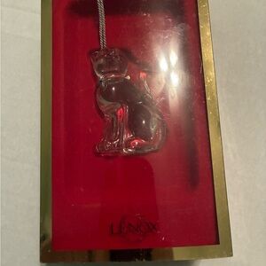 Lenox Gold and Red Crystal Cat Figurine